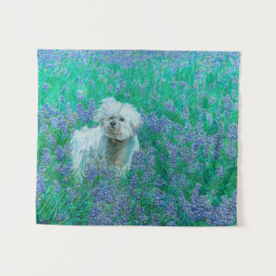 Bichon Frise in Bluebonnets Tapestry
