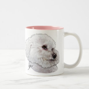 Bichon Frise in Deep Thought Two-Tone Coffee Mug