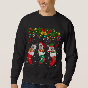 Bichon Frise In Sock Xmas Reindeer Santa ELF Dog Sweatshirt
