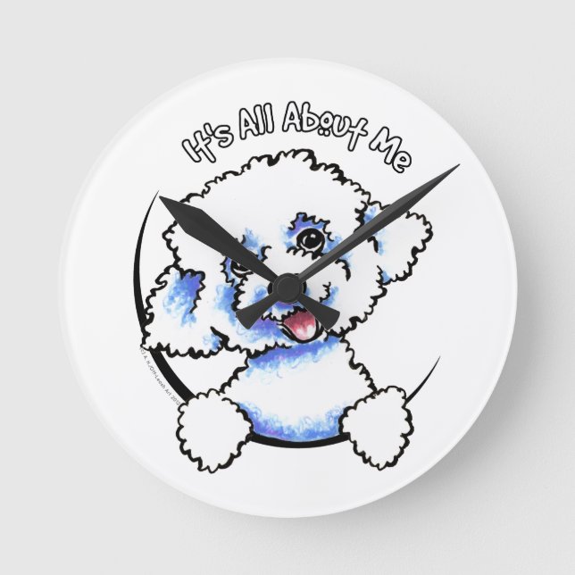 Bichon Frise Its All About Me Round Clock (Front)