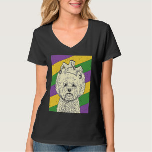 Bichon Frise Jester Mardi Gras Dog Mom or Dad T-Shirt