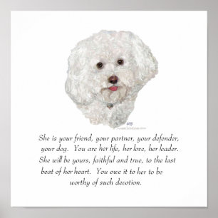 Bichon Frise Keepsake FEMALE Poster