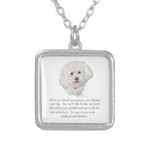 Bichon Frise Keepsake FEMALE Silver Plated Necklace