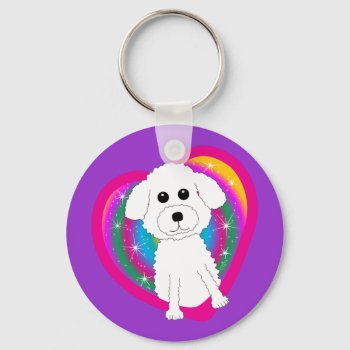 Bichon Frise Keychain by totallypainted at Zazzle