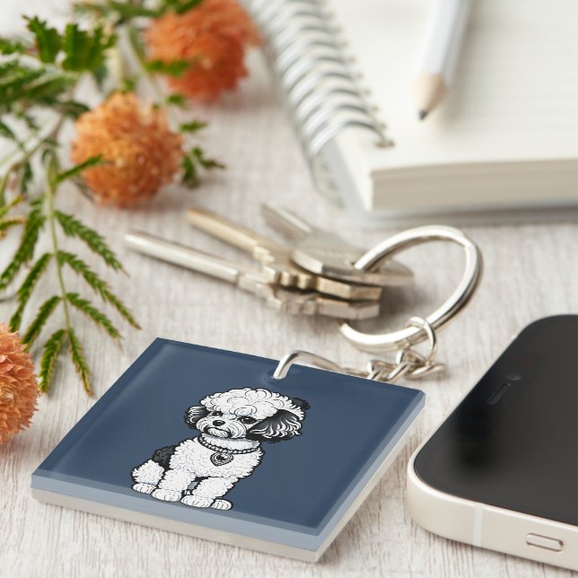 Bichon Frise Keychain (Front Right)