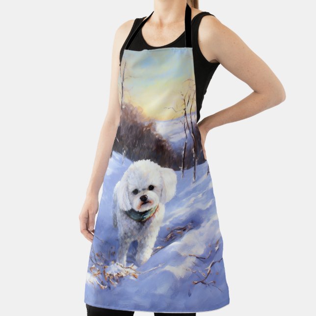 Bichon Frise Let It Snow Christmas  Apron (Insitu)