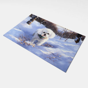 Bichon Frise Let It Snow Christmas Doormat