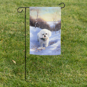 Bichon Frise Let It Snow Christmas Garden Flag