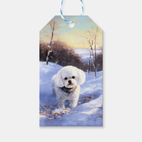 Bichon Frise Let It Snow Christmas  Gift Tags