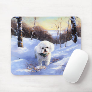 Bichon Frise Let It Snow Christmas Mouse Pad