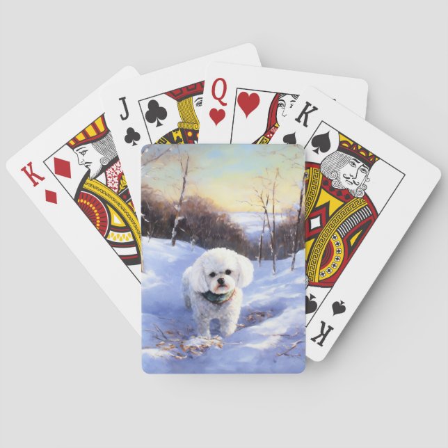 Bichon Frise Let It Snow Christmas  Poker Cards (Back)