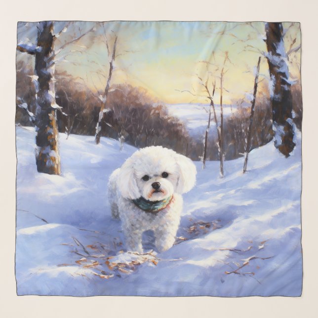 Bichon Frise Let It Snow Christmas  Scarf (Front)