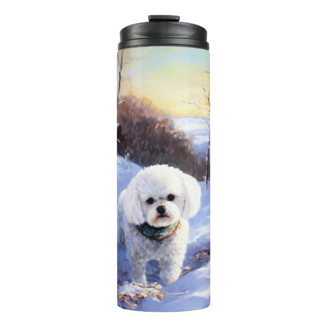 Bichon Frise Let It Snow Christmas  Thermal Tumbler (Front)