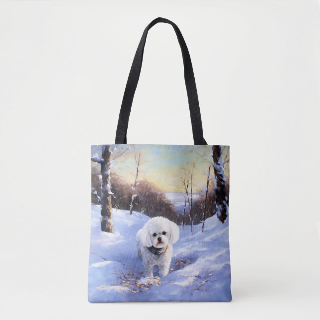 Bichon Frise Let It Snow Christmas  Tote Bag (Front)