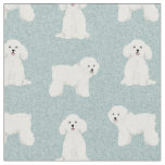Bichon Frise light blue Fabric