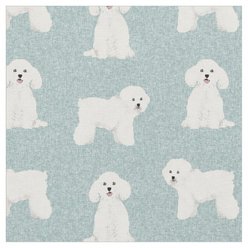 Bichon Frise light blue Fabric
