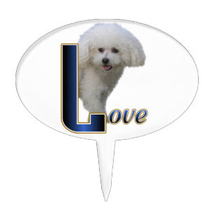 Bichon Frise Love Cake Topper