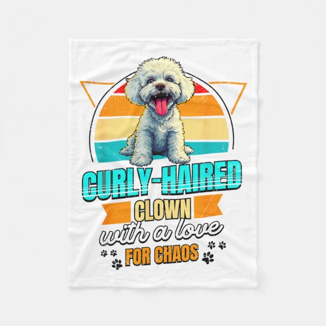 Bichon Frise Lover Funny Bichon Frise Retro  Fleece Blanket (Front)