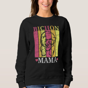 Bichon Frise Mama Dog  Dog Breeder Puppy Paw Love Sweatshirt
