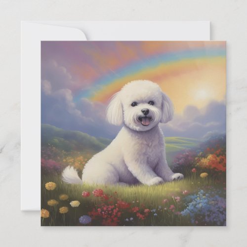 Bichon Frise Memorial Custom Dog Name Rainbow