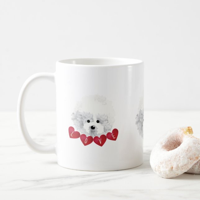 Bichon Frise _ mix _ Coffee Mug (With Donut)