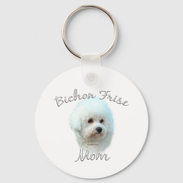 Bichon Frise Mom 2 Keychain (Front)