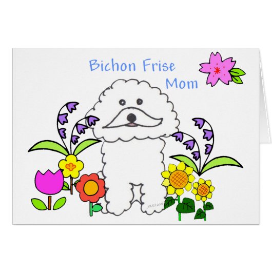 Bichon Frise Mom Card (Front Horizontal)