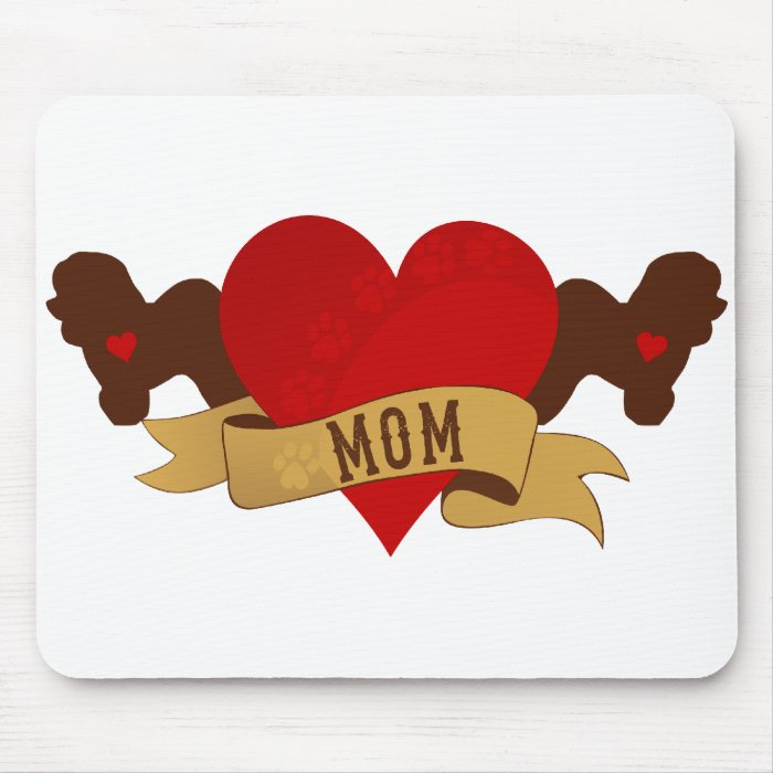 Bichon Frise Mom [Tattoo style] Mousepad