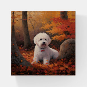 Bichon Frise n Autumn Leaves Fall Inspire Paperweight