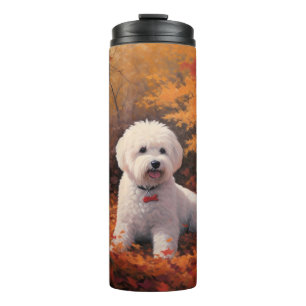 Bichon Frise n Autumn Leaves Fall Inspire Thermal Tumbler