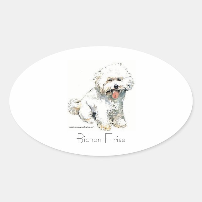 Bichon Frise Oval Sticker (Front)