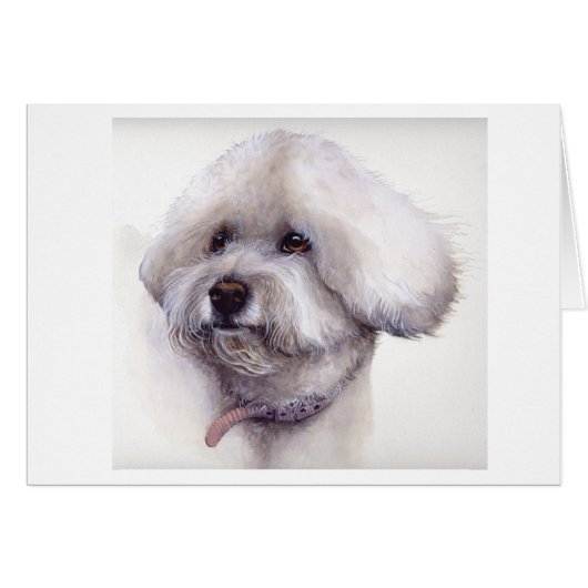 Bichon Frise Painted in Watercolour Cards (Front Horizontal)
