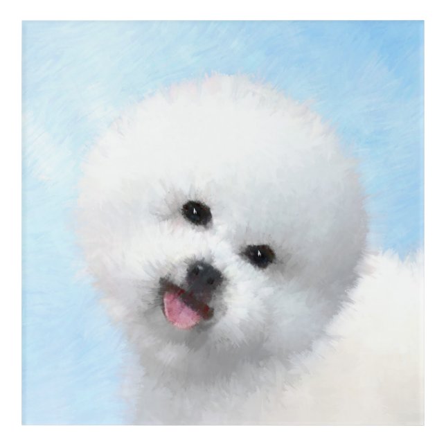 Bichon Frise Painting - Cute Original Dog Art (Front)
