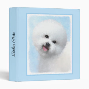 Bichon Frise Painting - Cute Original Dog Art 3 Ring Binder