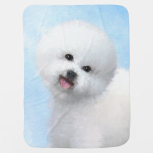 Bichon Frise Painting - Cute Original Dog Art Baby Blanket