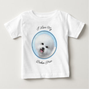 Bichon Frise Painting - Cute Original Dog Art Baby T-Shirt