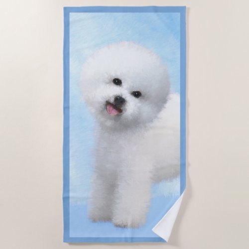 Bichon Frise Painting _ Cute Original Dog Art Beach Towel