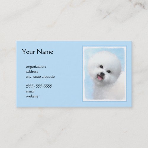 Bichon Frise Painting _ Cute Original Dog Art Business Card
