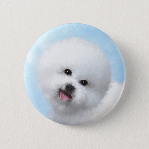 Bichon Frise Painting _ Cute Original Dog Art Button