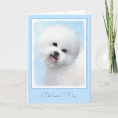 Bichon Frise Painting _ Cute Original Dog Art Card