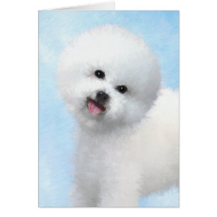 Bichon Frise Painting - Cute Original Dog Art Cards