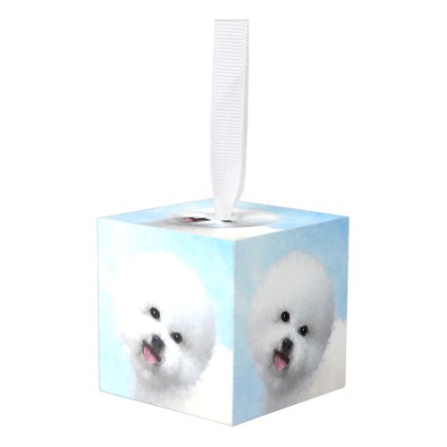Bichon Frise Painting _ Cute Original Dog Art Cube Ornament