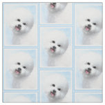 Bichon Frise Painting - Cute Original Dog Art Fabric
