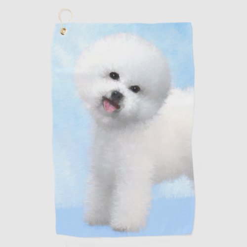 Bichon Frise Painting _ Cute Original Dog Art Golf Towel