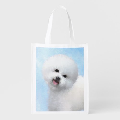 Bichon Frise Painting _ Cute Original Dog Art Grocery Bag