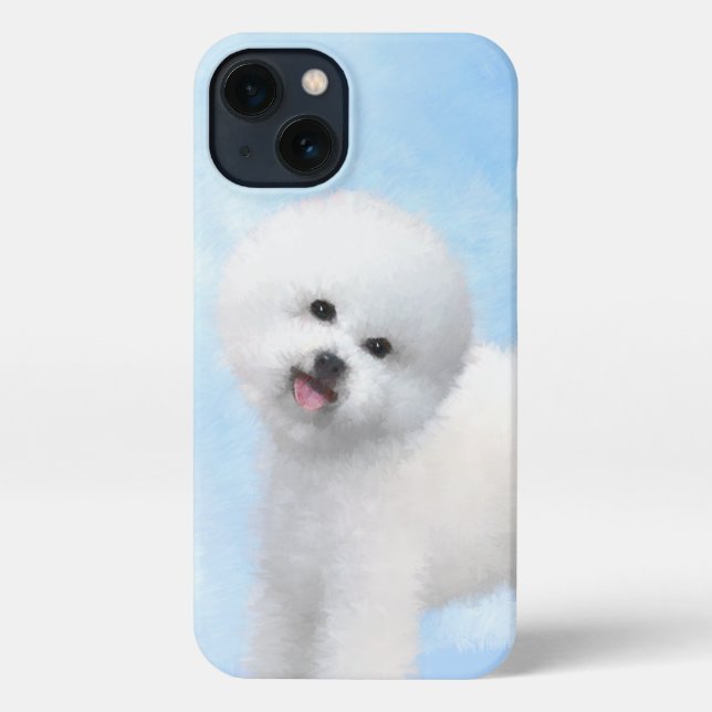 Bichon Frise Painting - Cute Original Dog Art iPhone Case (Back)
