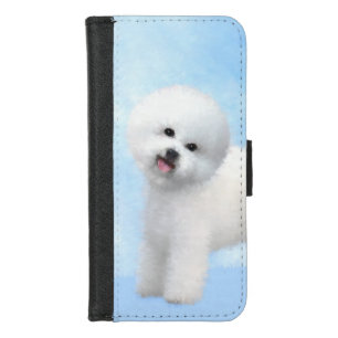 Bichon Frise Painting - Cute Original Dog Art iPhone 8/7 Wallet Case