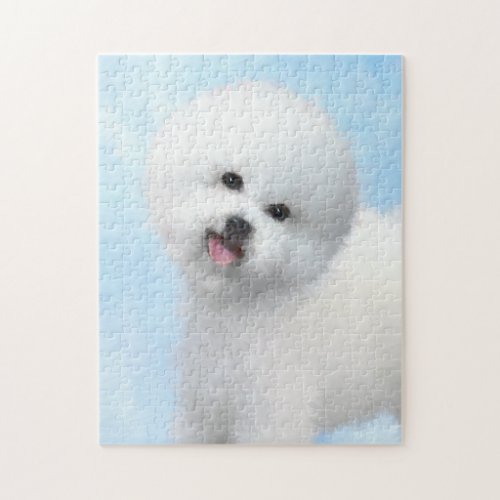 Bichon Frise Painting _ Cute Original Dog Art Jigsaw Puzzle