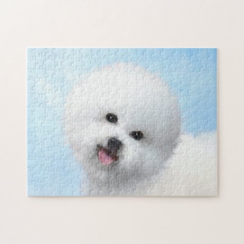 Bichon Frise Painting _ Cute Original Dog Art Jigsaw Puzzle