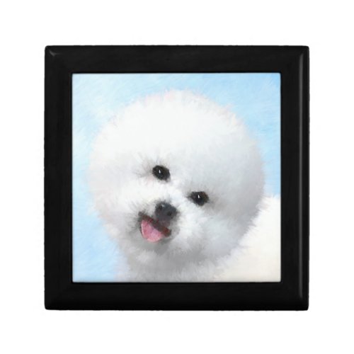 Bichon Frise Painting _ Cute Original Dog Art Keepsake Box